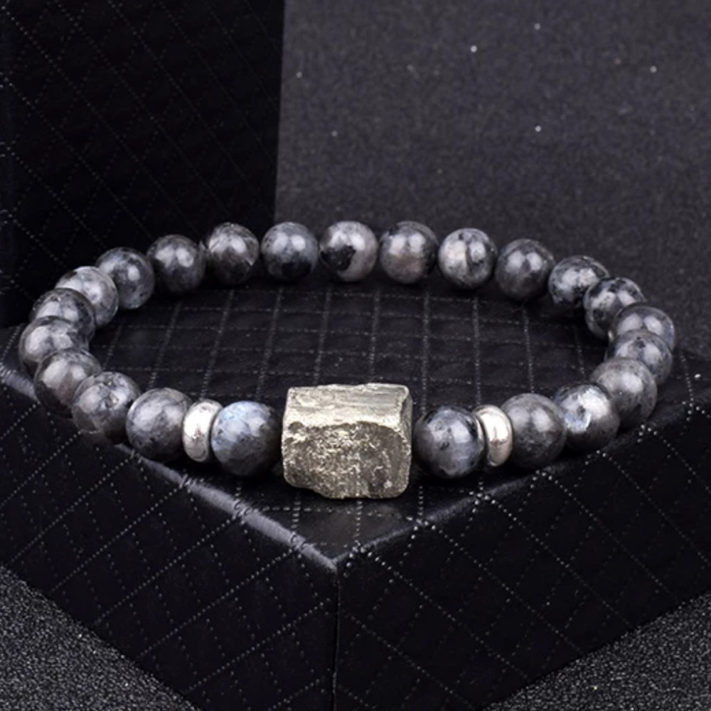 Strength and protection gemstone Bracelets with Genuine Pyrite - Picture 1 of 5
